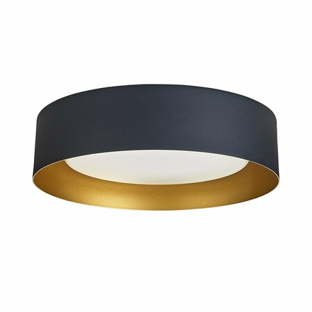 BROMI DESIGN Marley Led Flush mount Ceiling Fixture in Black/ Gold B4108LBBG